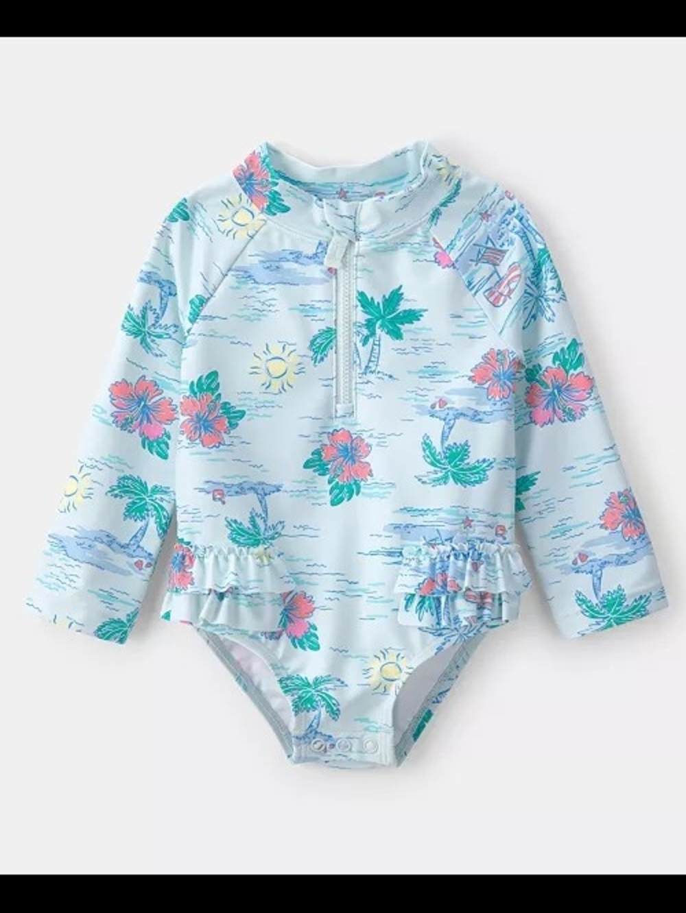 Carter's
Baby Girls' One-Piece Tropical Beach Long-Sleeve Rashguard Swimsuit